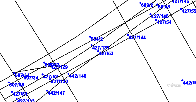 Parcela st. 427/53 v KÚ Dolní Studénky, Katastrální mapa