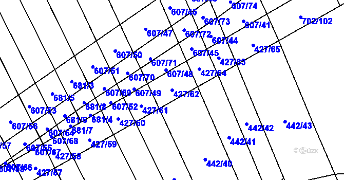 Parcela st. 427/62 v KÚ Dolní Studénky, Katastrální mapa