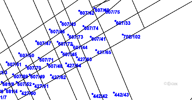 Parcela st. 427/65 v KÚ Dolní Studénky, Katastrální mapa