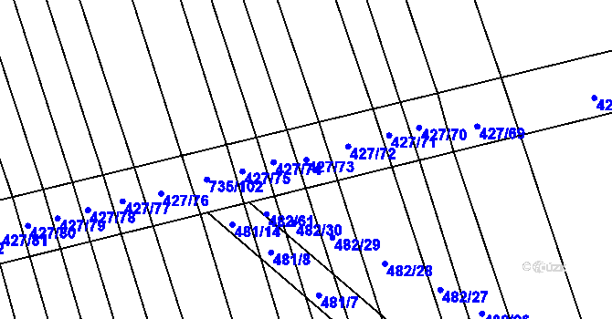 Parcela st. 427/73 v KÚ Dolní Studénky, Katastrální mapa
