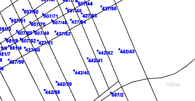 Parcela st. 442/42 v KÚ Dolní Studénky, Katastrální mapa