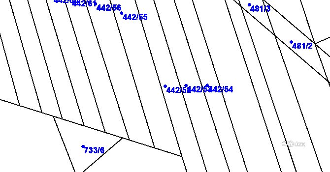 Parcela st. 442/52 v KÚ Dolní Studénky, Katastrální mapa