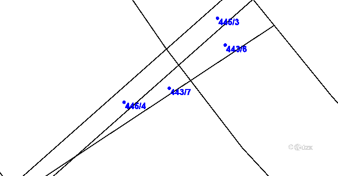 Parcela st. 443/7 v KÚ Dolní Studénky, Katastrální mapa