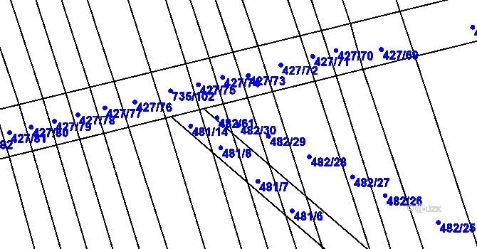 Parcela st. 482/30 v KÚ Dolní Studénky, Katastrální mapa