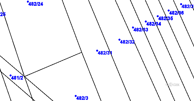 Parcela st. 482/31 v KÚ Dolní Studénky, Katastrální mapa