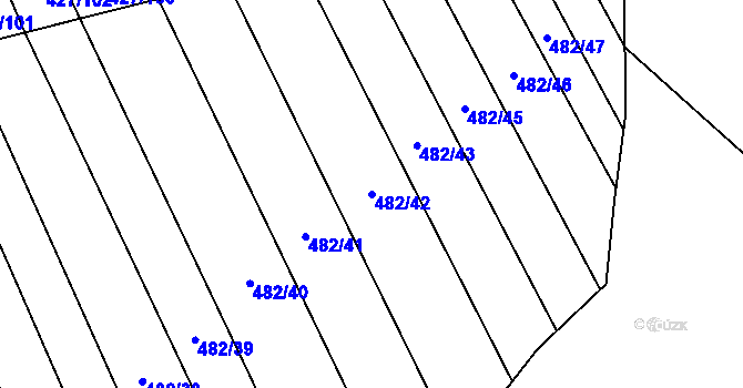Parcela st. 482/42 v KÚ Dolní Studénky, Katastrální mapa