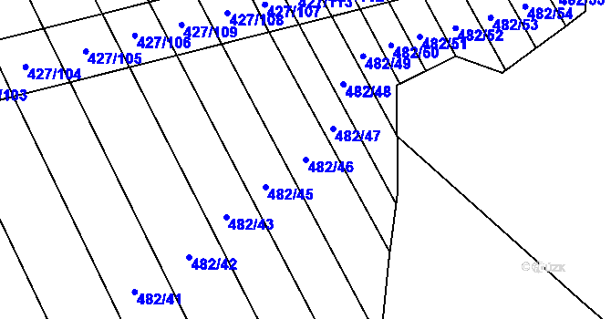 Parcela st. 482/46 v KÚ Dolní Studénky, Katastrální mapa