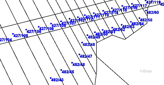 Parcela st. 482/48 v KÚ Dolní Studénky, Katastrální mapa