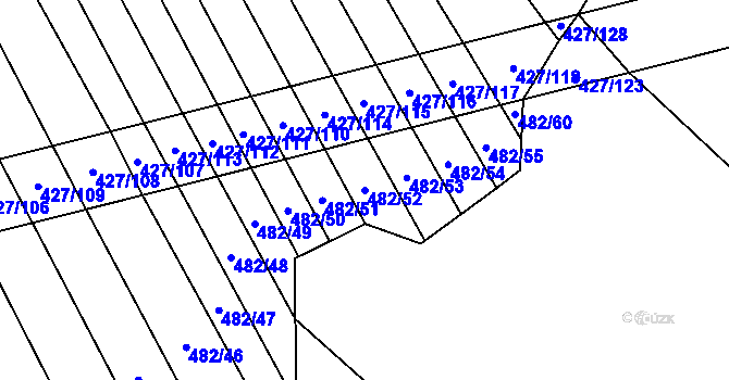 Parcela st. 482/52 v KÚ Dolní Studénky, Katastrální mapa