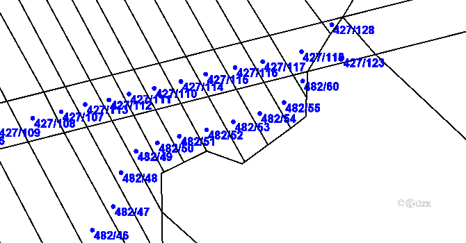 Parcela st. 482/53 v KÚ Dolní Studénky, Katastrální mapa