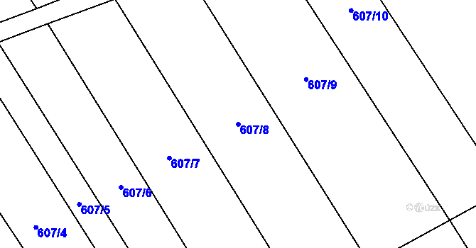 Parcela st. 607/8 v KÚ Dolní Studénky, Katastrální mapa