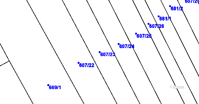 Parcela st. 607/23 v KÚ Dolní Studénky, Katastrální mapa