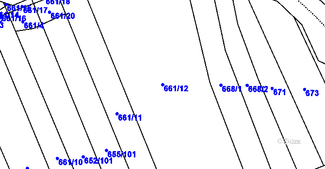 Parcela st. 661/12 v KÚ Dolní Studénky, Katastrální mapa