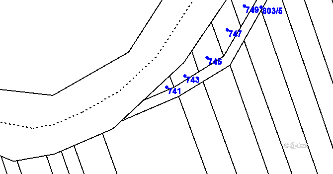 Parcela st. 741 v KÚ Dolní Studénky, Katastrální mapa