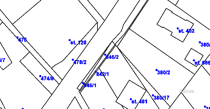 Parcela st. 846/2 v KÚ Dolní Studénky, Katastrální mapa