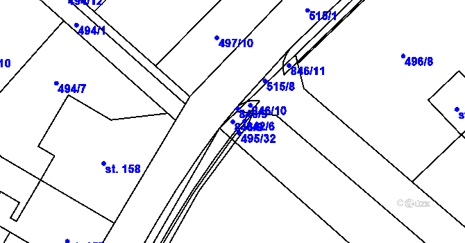 Parcela st. 846/8 v KÚ Dolní Studénky, Katastrální mapa