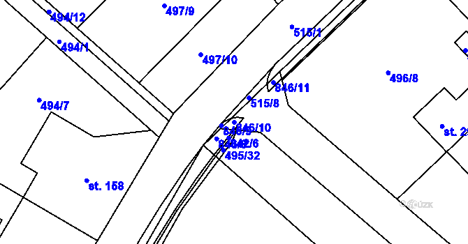 Parcela st. 846/10 v KÚ Dolní Studénky, Katastrální mapa