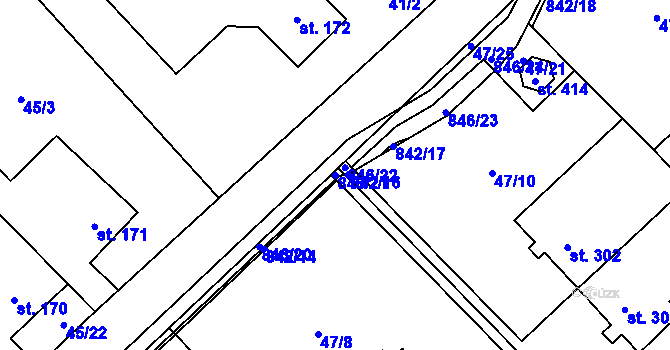 Parcela st. 846/21 v KÚ Dolní Studénky, Katastrální mapa