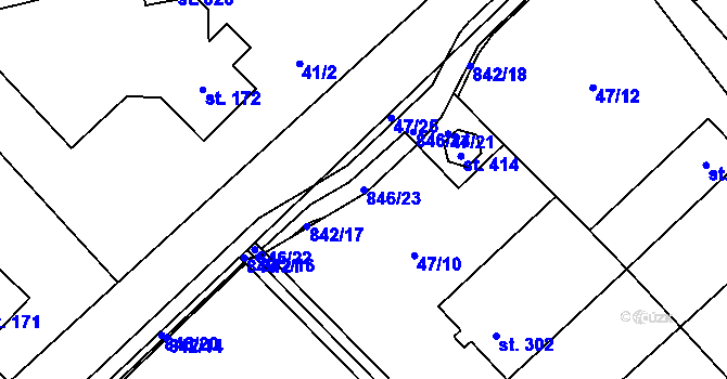 Parcela st. 846/23 v KÚ Dolní Studénky, Katastrální mapa