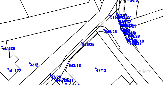 Parcela st. 846/25 v KÚ Dolní Studénky, Katastrální mapa