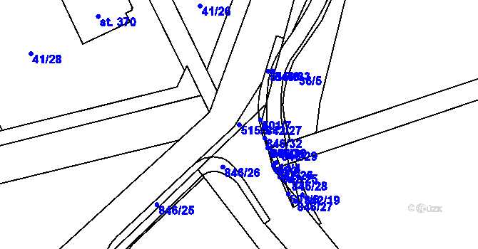 Parcela st. 515/5 v KÚ Dolní Studénky, Katastrální mapa