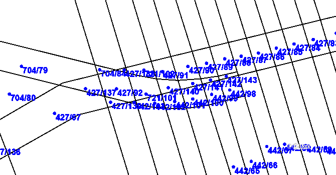 Parcela st. 427/140 v KÚ Dolní Studénky, Katastrální mapa