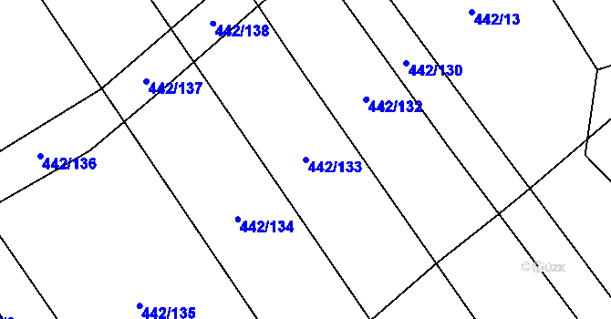Parcela st. 442/133 v KÚ Dolní Studénky, Katastrální mapa