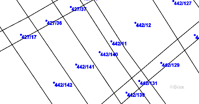 Parcela st. 442/140 v KÚ Dolní Studénky, Katastrální mapa