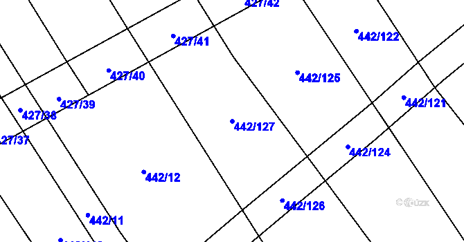 Parcela st. 442/127 v KÚ Dolní Studénky, Katastrální mapa