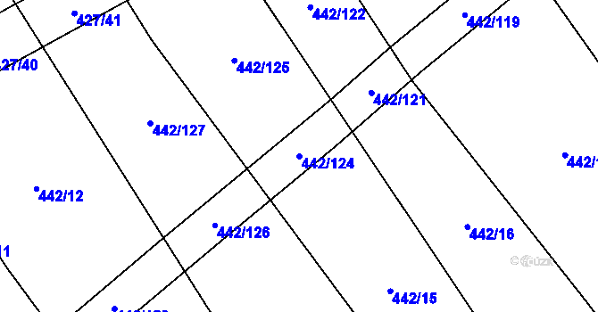 Parcela st. 442/124 v KÚ Dolní Studénky, Katastrální mapa