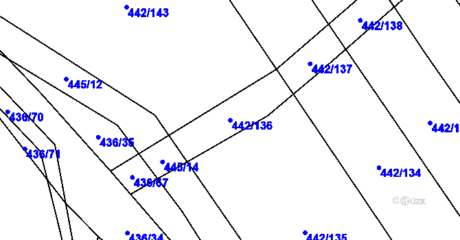 Parcela st. 442/136 v KÚ Dolní Studénky, Katastrální mapa