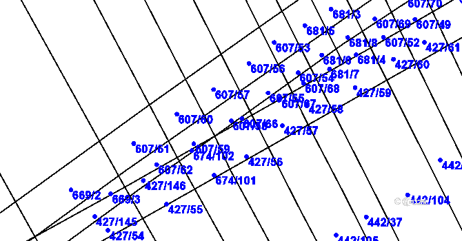 Parcela st. 607/58 v KÚ Dolní Studénky, Katastrální mapa