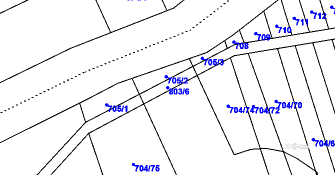 Parcela st. 803/6 v KÚ Dolní Studénky, Katastrální mapa