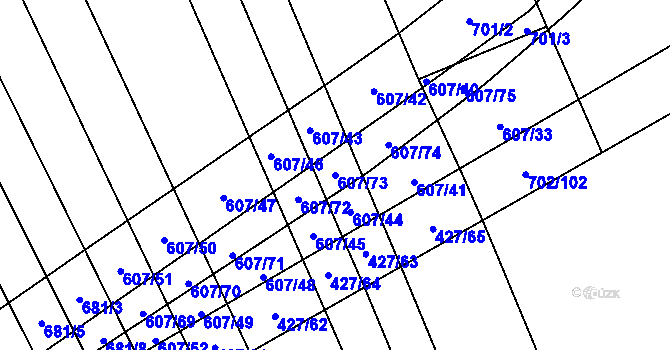 Parcela st. 607/73 v KÚ Dolní Studénky, Katastrální mapa