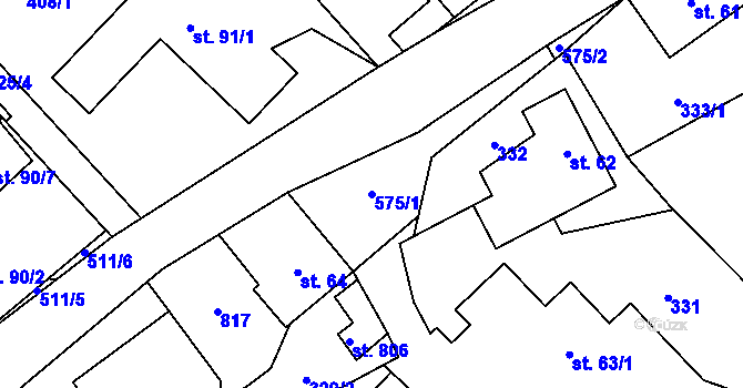 Parcela st. 575/1 v KÚ Dolní Studénky, Katastrální mapa