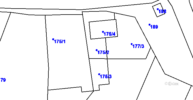 Parcela st. 175/2 v KÚ Dolní Sukolom, Katastrální mapa