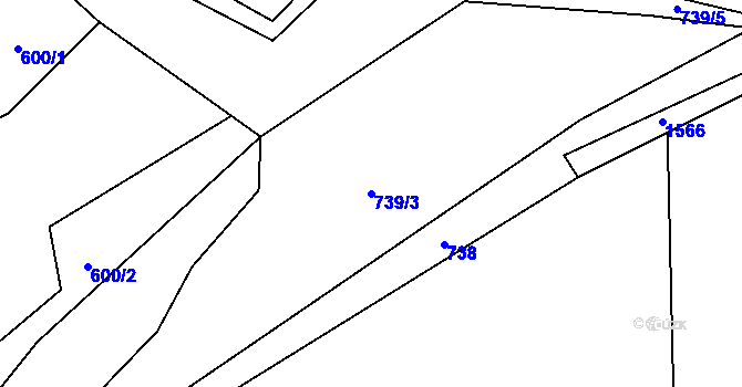 Parcela st. 739/3 v KÚ Dolní Tošanovice, Katastrální mapa