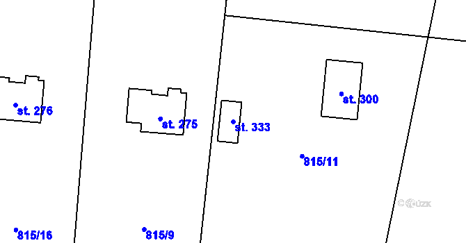 Parcela st. 333 v KÚ Dolní Tošanovice, Katastrální mapa