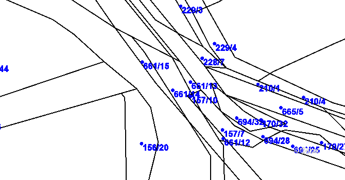 Parcela st. 661/14 v KÚ Dolní Svince, Katastrální mapa