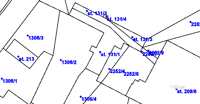 Parcela st. 131/1 v KÚ Dolní Třebonín, Katastrální mapa