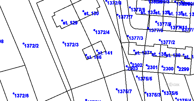 Parcela st. 141 v KÚ Dolní Třebonín, Katastrální mapa
