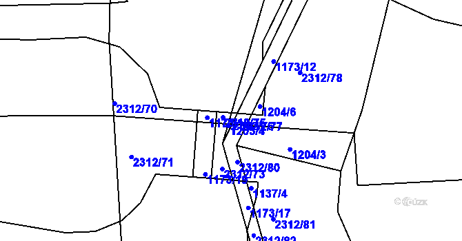 Parcela st. 2312/76 v KÚ Dolní Třebonín, Katastrální mapa