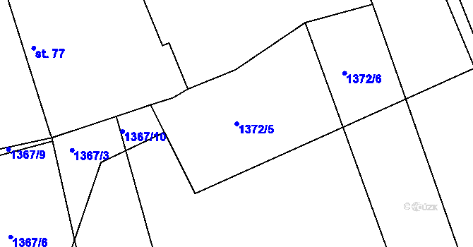Parcela st. 1372/5 v KÚ Dolní Třebonín, Katastrální mapa