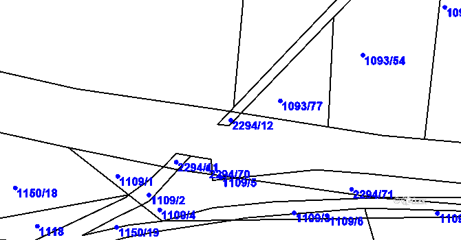 Parcela st. 2294/12 v KÚ Dolní Třebonín, Katastrální mapa