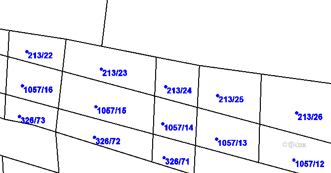 Parcela st. 213/24 v KÚ Prostřední Svince, Katastrální mapa