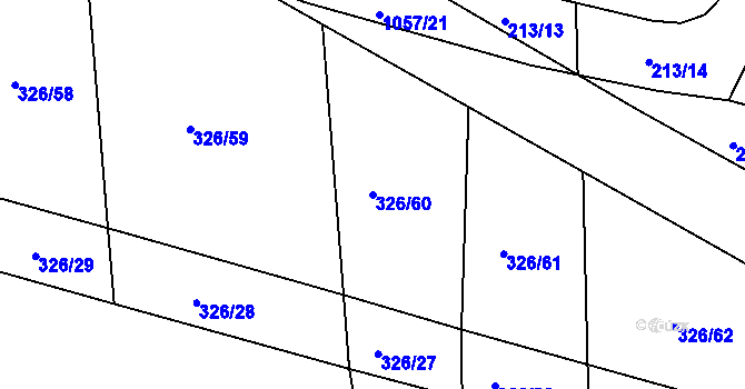 Parcela st. 326/60 v KÚ Prostřední Svince, Katastrální mapa