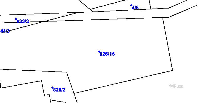 Parcela st. 826/15 v KÚ Prostřední Svince, Katastrální mapa