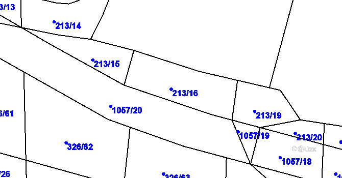 Parcela st. 213/16 v KÚ Prostřední Svince, Katastrální mapa