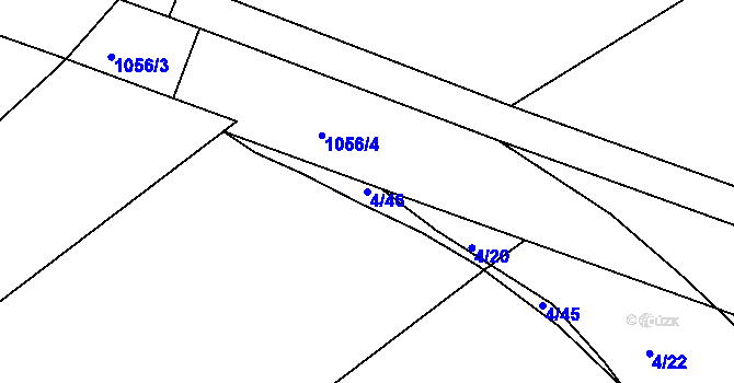 Parcela st. 4/46 v KÚ Prostřední Svince, Katastrální mapa