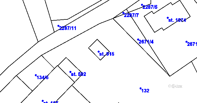 Parcela st. 915 v KÚ Dolní Újezd u Litomyšle, Katastrální mapa